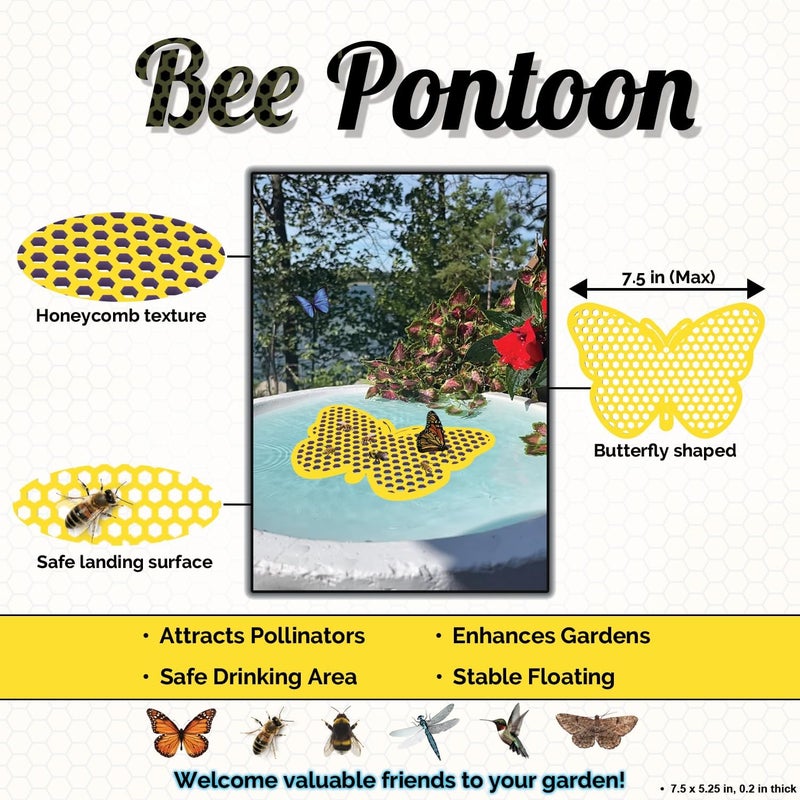 BEE PONTOON Bee Watering Station, Butterfly Watering Station, Garden Decor - Butterfly - Yellow - 1 Pc - Image 4